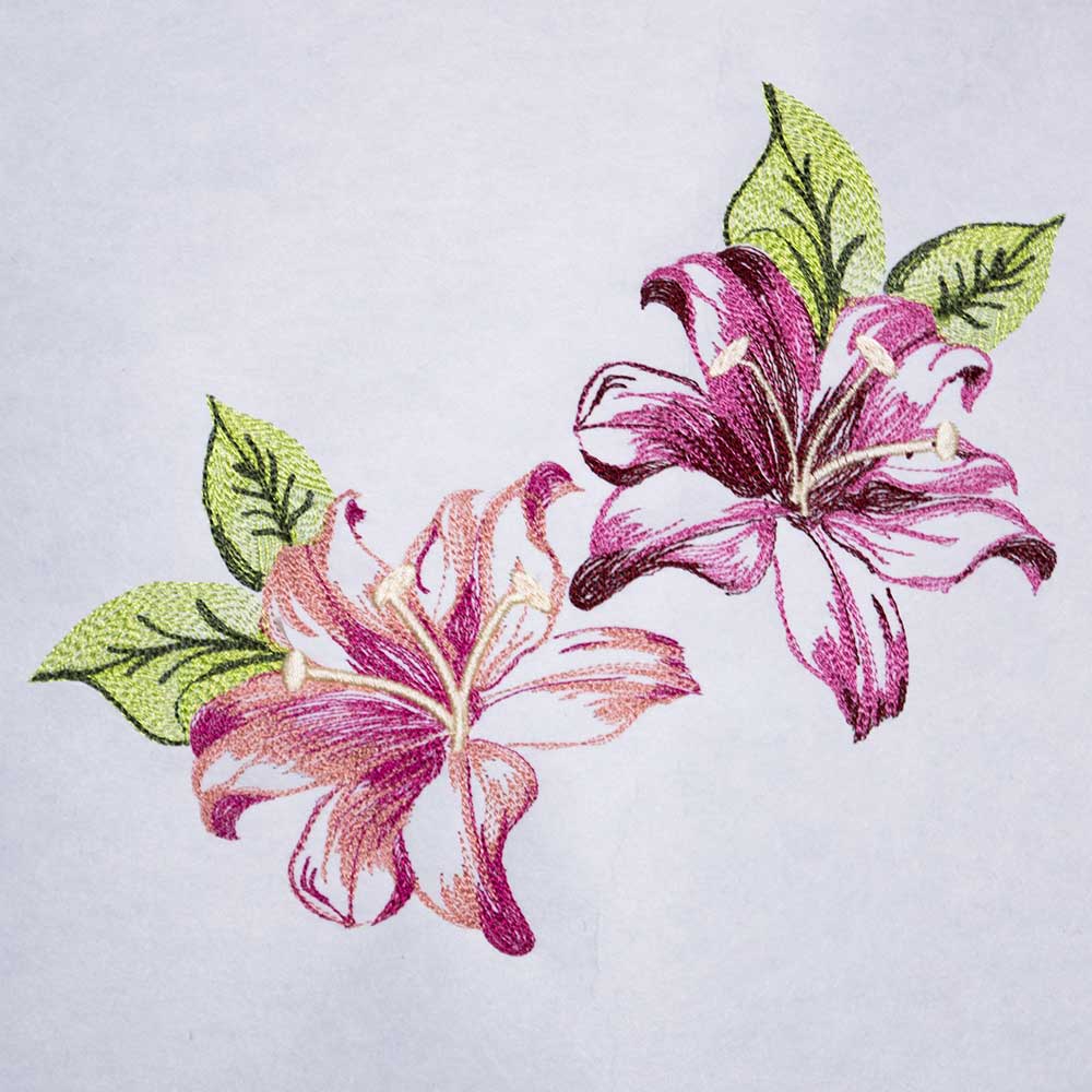 Floral Embroidery Design | Beautiful Tiger Lily