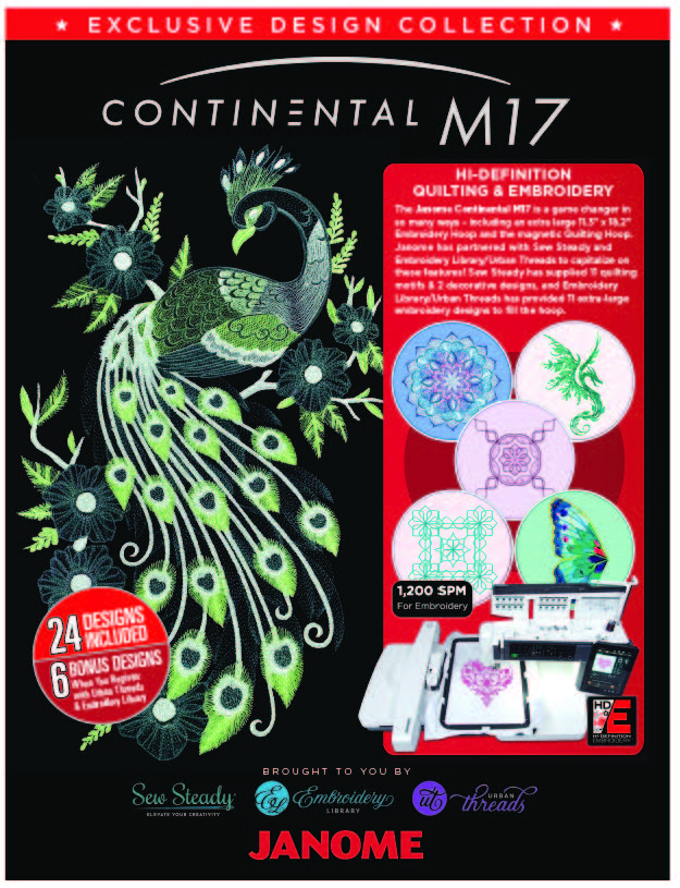 Janome Continental M17 Combo Quilting Sewing Embroidery Machine